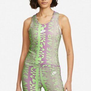 Nike Women’s Neon Green Purple Reflective Activewear Tank Top M NWT